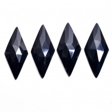Black onyx15x35mm rhombus rose cut flat back 13.85 ct gemstone 